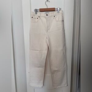 Abercrombie & Fitch Women's Straight Leg Cream Jeans